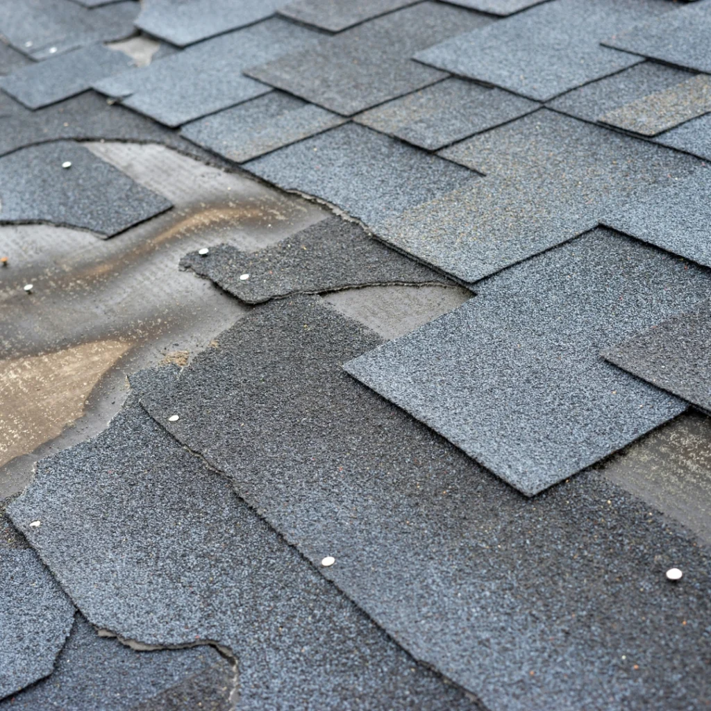 Damaged shingles cracked exterior roof inspection Orlando